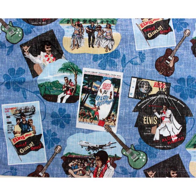 レインスプーナー　エルヴィス　Elvis ブルーハワイ　アロハシャツ XS Reyn Spooner レインスプーナー アロハシャツ ELVIS IN HAWAII