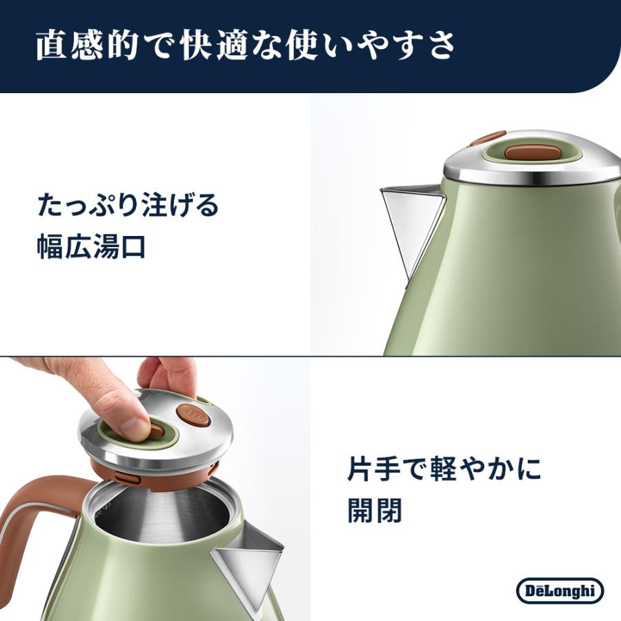 デロンギ（DeLonghi） 電気ケトル アイコナ・ヴィンテージ オリーブ