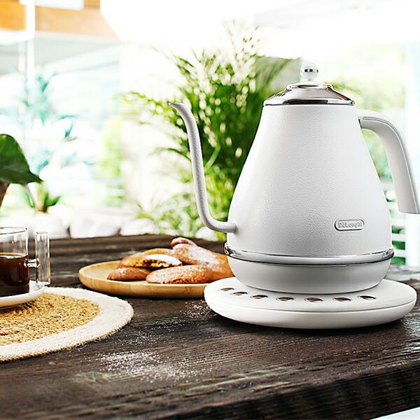 デロンギ アイコナ 温度設定機能付き電気カフェケトル ホワイト デロンギ アイコナ 温度設定機能付き電気カフェケトル ホワイト