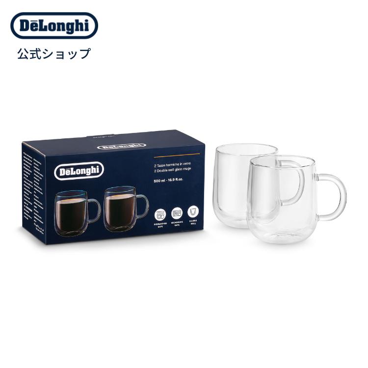 デロンギ（DeLonghi） ダブルウォールグラス マグカップ(2個セット