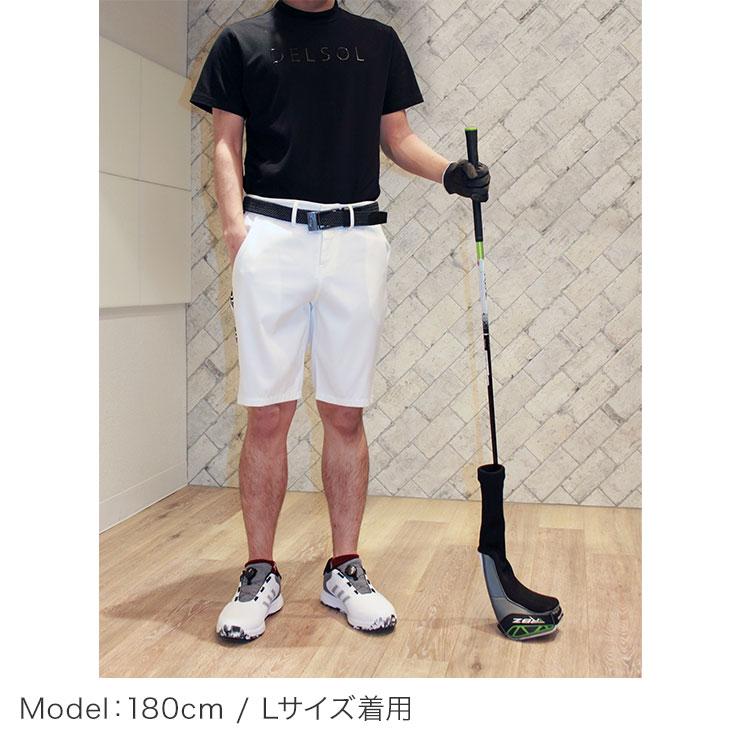 men's ロゴジャガードハーフパンツ 清潔感 M/L/LL/3L メンズゴルフウェア｜delsol-golf｜06