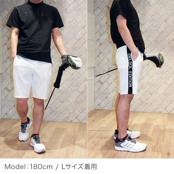 men's ロゴジャガードハーフパンツ 清潔感 M/L/LL/3L メンズゴルフウェア｜delsol-golf｜07