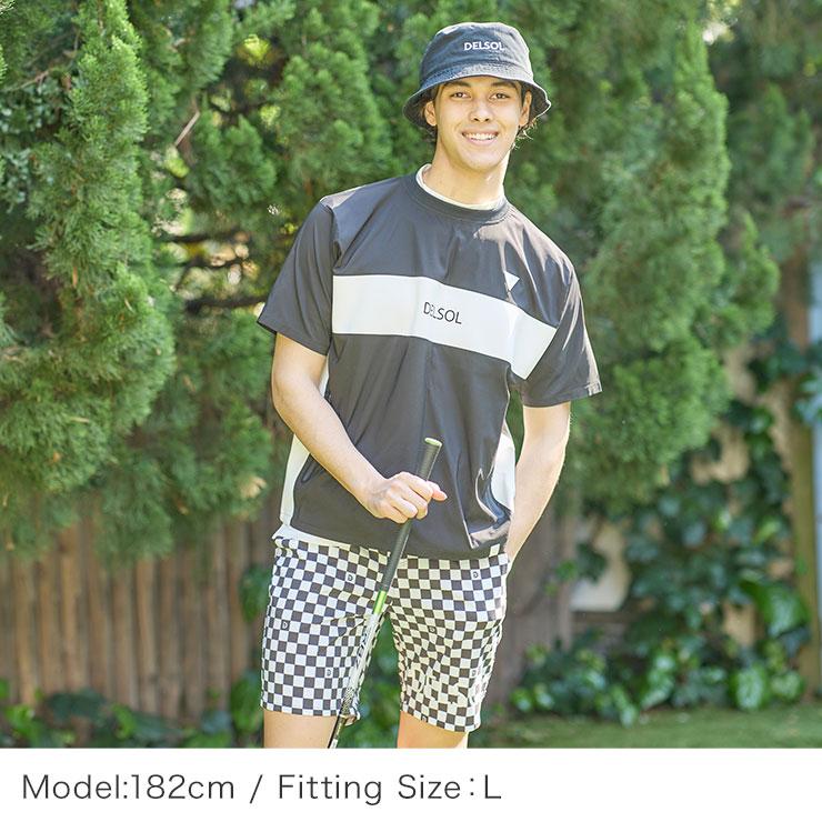 men's 夏生地軽量ロゴプリントハーフパンツ 吸水速乾 M/L/LL/3L メンズ