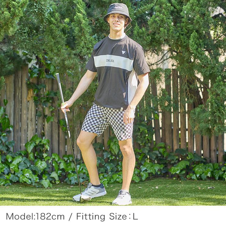 men's 夏生地軽量ロゴプリントハーフパンツ 吸水速乾 M/L/LL/3L メンズ