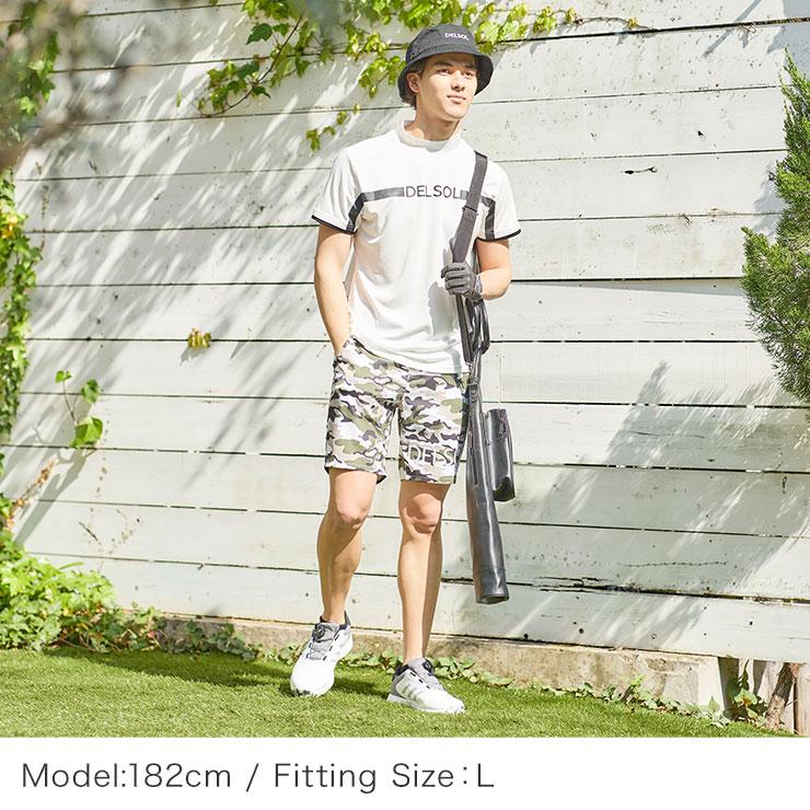 men's 夏生地軽量ロゴプリントハーフパンツ 吸水速乾 M/L/LL/3L メンズ