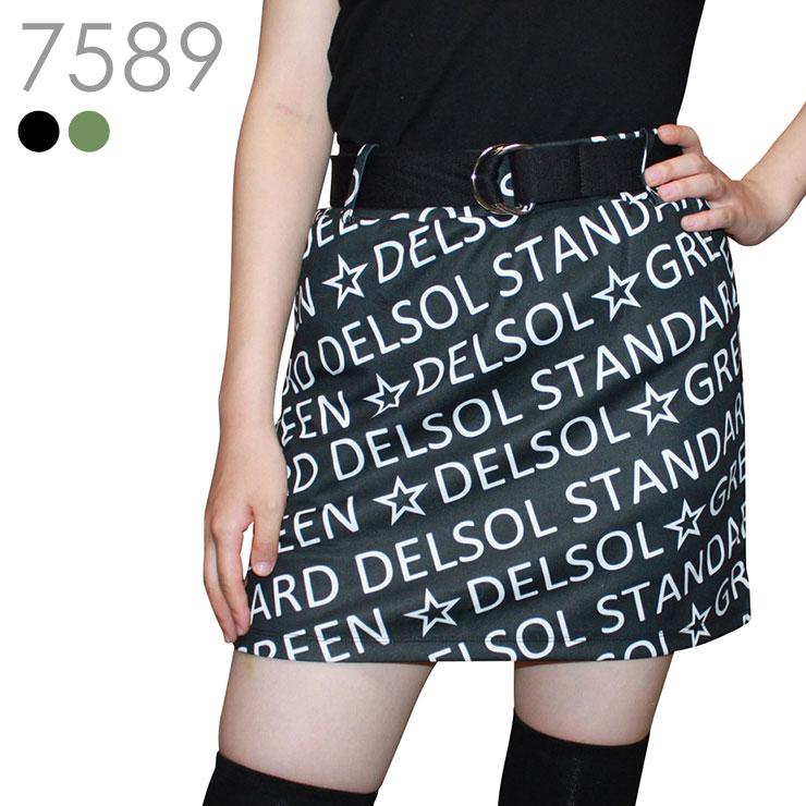 総ロゴプリント台形スカート M L Ll 3l 大きいサイズ レディースゴルフウェア 75 Delsol Golf Yahoo 店 通販 Yahoo ショッピング