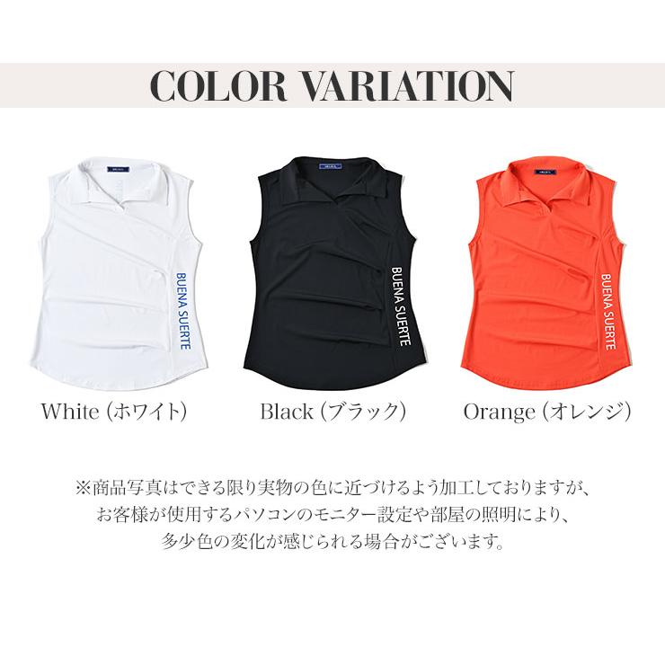 7771 ギャザー入スキッパーノースリーブシャツ 伸縮性 豊富なサイズ S