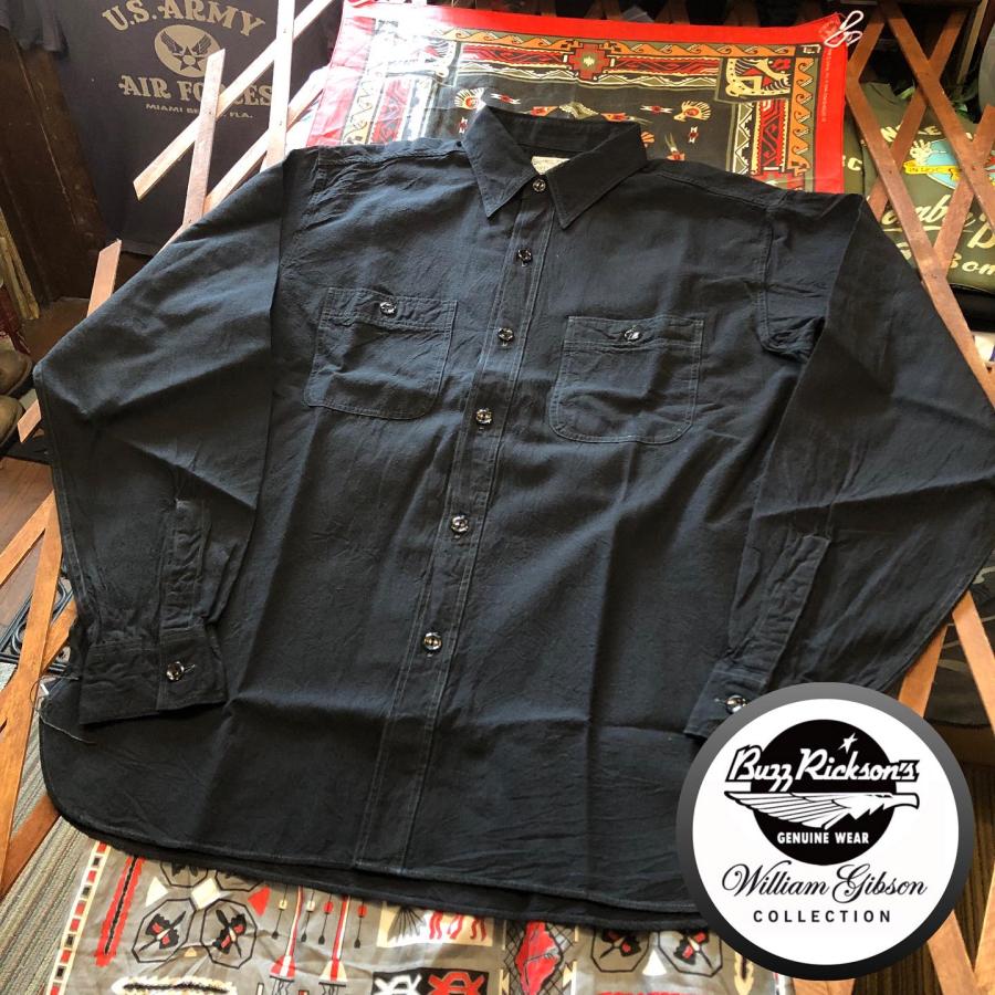 BUZZ RICKSON'S WILLIAM GIBSON COLLECTION BLACK CHAMBRAY WORK BUZZ RICKSON'S WILLIAM GIBSON COLLECTION BLACK CHAMBRAY WORK