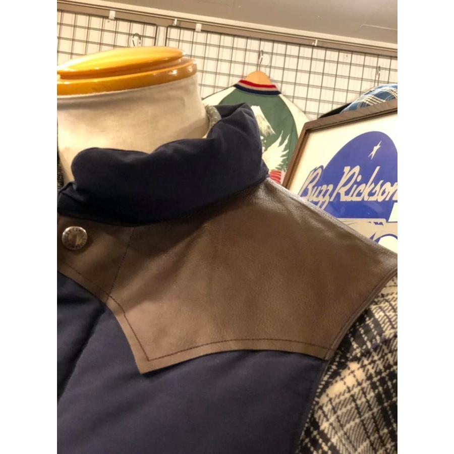 sugar cane シュガーケーン　ダウンベスト　レザー　ブラウン　ブラック SUGAR CANE シュガーケーン ダウンベスト 2024秋冬 再入荷