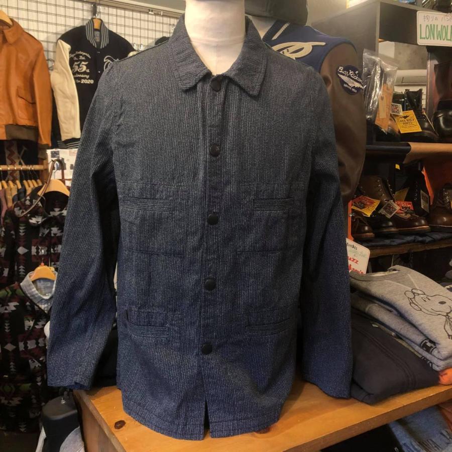 SUGAR CANE シュガーケーン フィクションロマンス 6.5oz インディゴ ビーチクロス ワークジャケット  SC14777-128/NAVY ごま塩｜delsol-kumamoto｜02