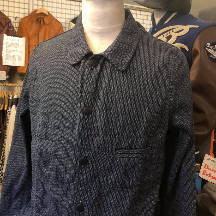 SUGAR CANE シュガーケーン フィクションロマンス 6.5oz インディゴ ビーチクロス ワークジャケット  SC14777-128/NAVY ごま塩｜delsol-kumamoto｜03