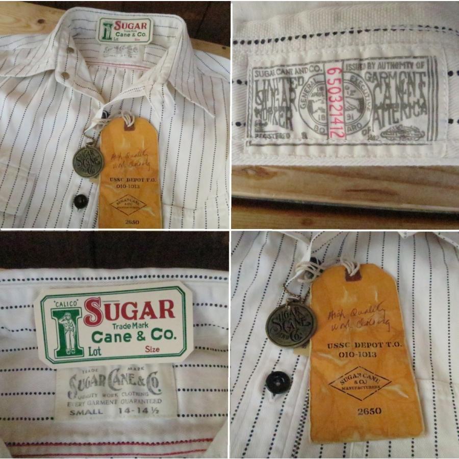 SUGAR CANE シュガーケーン ホワイトウォバッシュ・ストライプ 長袖