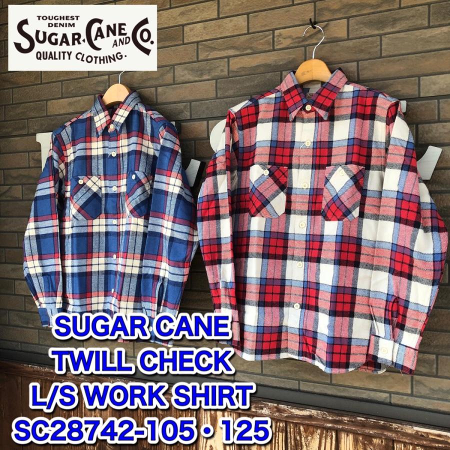 SUGAR CANE シュガーケーン ツイルチェック 長袖ワークシャツ SUGAR CANE シュガーケーン ツイルチェック 長袖ワークシャツ