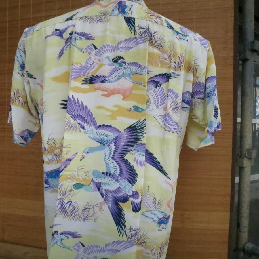 サン・サーフ　SUN SURF 半袖アロハシャツ　S/S HAWAIIAN SHIRT 『FLOCK OF WILD GEESE』  SS37144-155/YELLOW｜delsol-kumamoto｜05