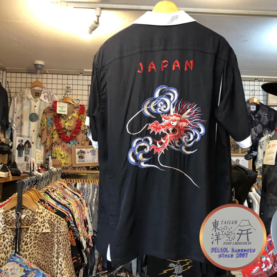 TAILOR TOYO テーラー東洋 レーヨン 総刺繍スカ ボウリングシャツ