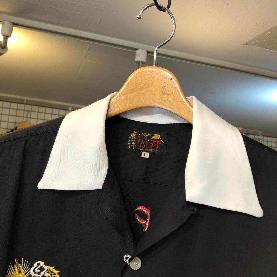 TAILOR TOYO テーラー東洋 レーヨン 総刺繍スカ ボウリングシャツ 