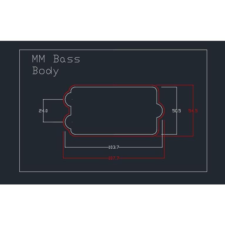 ベース用ピックアップ テンプレートガイド スティングレイタイプ MM