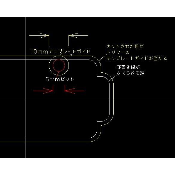 ベース用デバイデビット・ピックアップ ベース用ピックアップ テンプレートガイド スティングレイタイプ MM