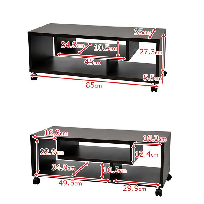 テレビ台 キャスター付き ローボード 幅85cm オープンラック フリー