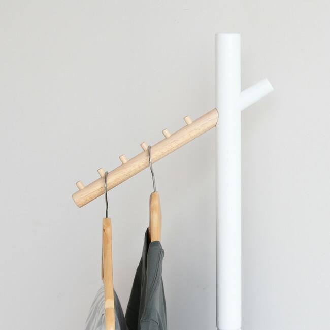 コートハンガー ポールハンガー シンプル 木製 スリム コンパクト ハンガーラック ロングコート アウター 天然木 |  | 10