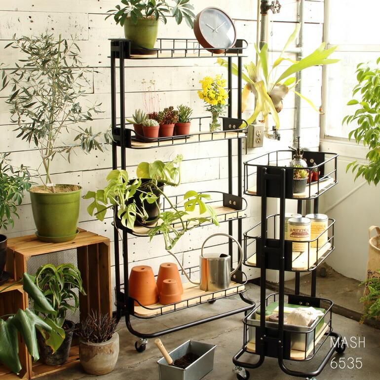 キッチンワゴン 4段 幅35cm 65cm ラック キャスター付き カゴ