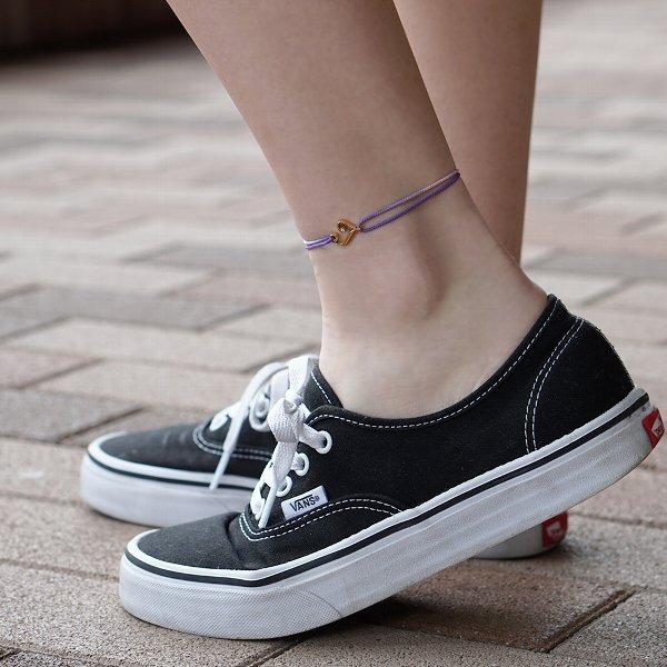 アンクレット イニシャル コード アレルギーフリー ペア プレゼント