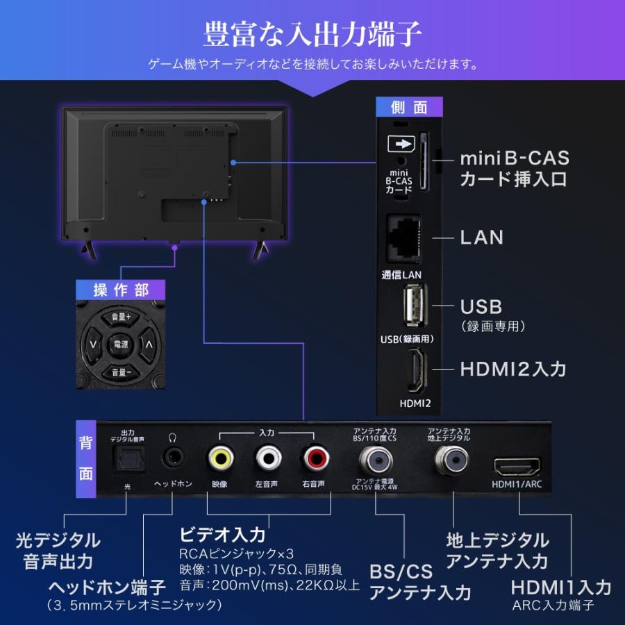 MAXZEN テレビ 32型 マクスゼン 32インチ ダブルチューナー 裏録 外 