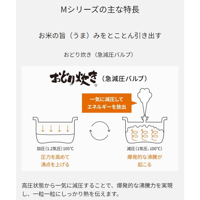 パナソニック 可変圧力IHジャー炊飯器 5.5合炊き おどり炊き Mシリーズ SR-M10A-K｜den-mart｜03