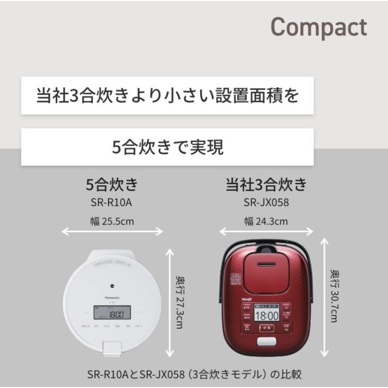 Panasonic（パナソニック） ジャー炊飯器 SR-R10A-W 圧力IH炊飯器 5合