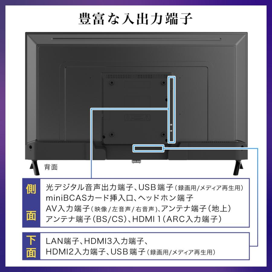 液晶テレビ 40インチ スマートテレビ 配信動画 地上波 グーグルテレビ 無線LAN内蔵 Google TV JL40G7EG CHiQ｜den-mart｜08