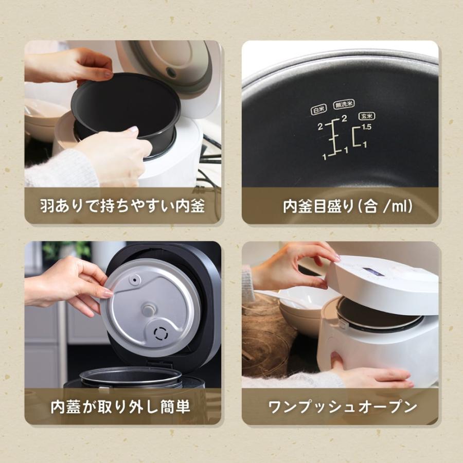 マクスゼン　炊飯器　新品　MRC-TX201-BK　箱付き　キッチン家電　O MAXZEN（マクスゼン） 炊飯器 2合 MRC-TX201-BK ブラック : Den-Mart