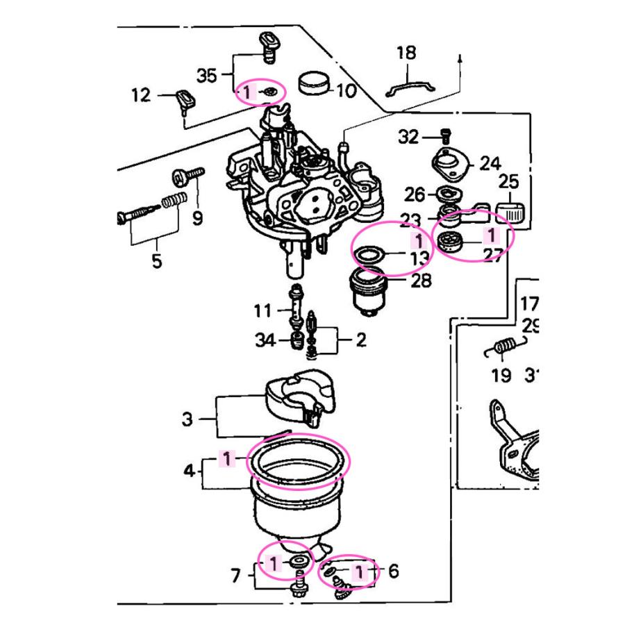 ホンダ（HONDA） 除雪機 純正品 キャブレターガスケット パッキン6点