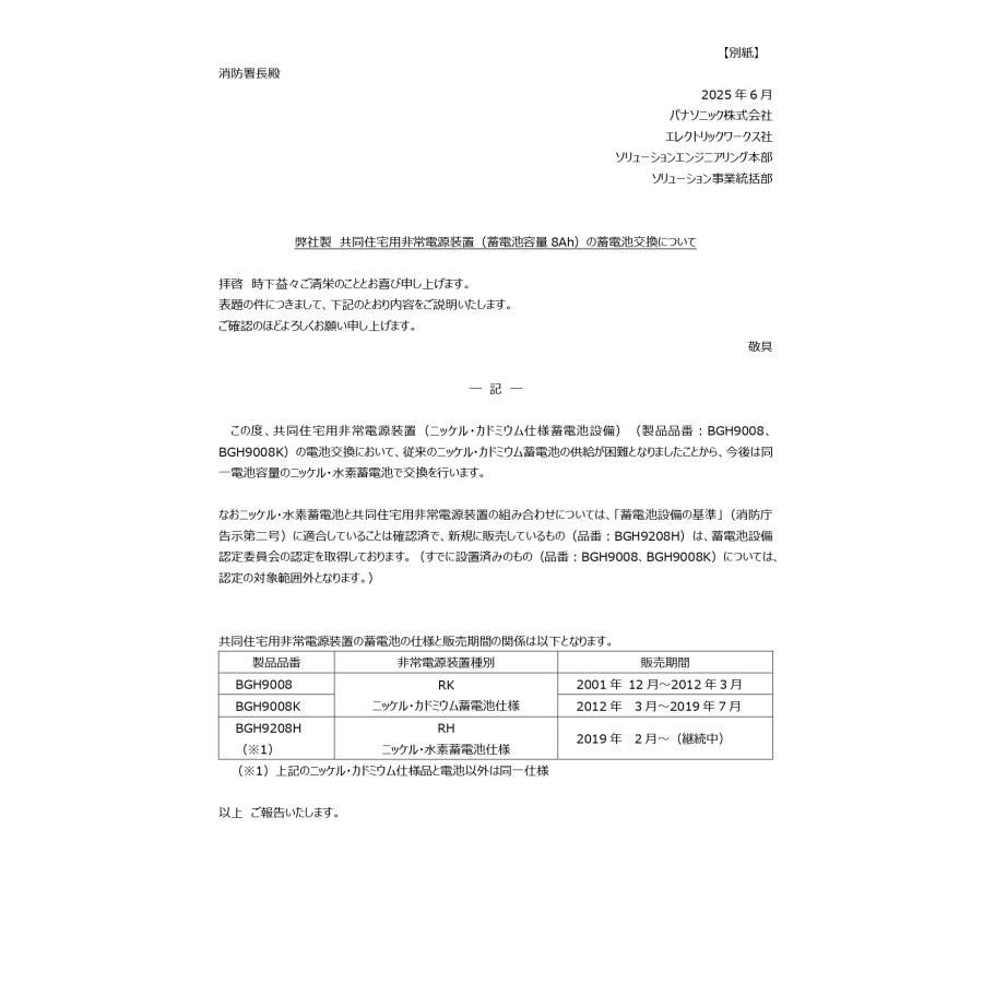 Panasonic（パナソニック） BGH9208H25201 ( BGH900825211 後継品 