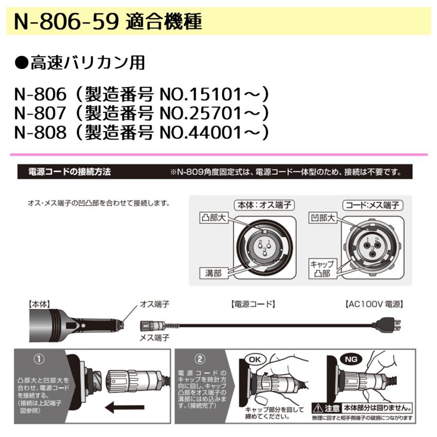 ニシガキ工業 N-806-59 純正品 電源コード タイプIII 高速バリカン