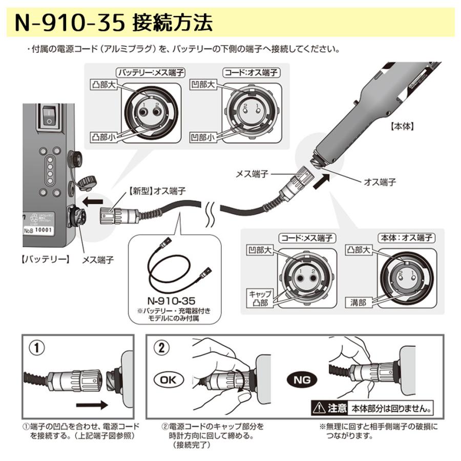 ニシガキ工業 N-910-35 純正品 電源コード分離式 タイプII 電源コード