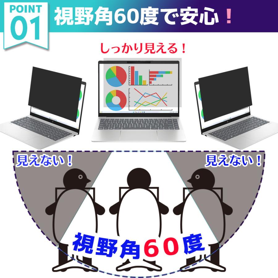 電池屋 覗見防止 フィルター PC 14インチ 専用 プライバシーフィルター