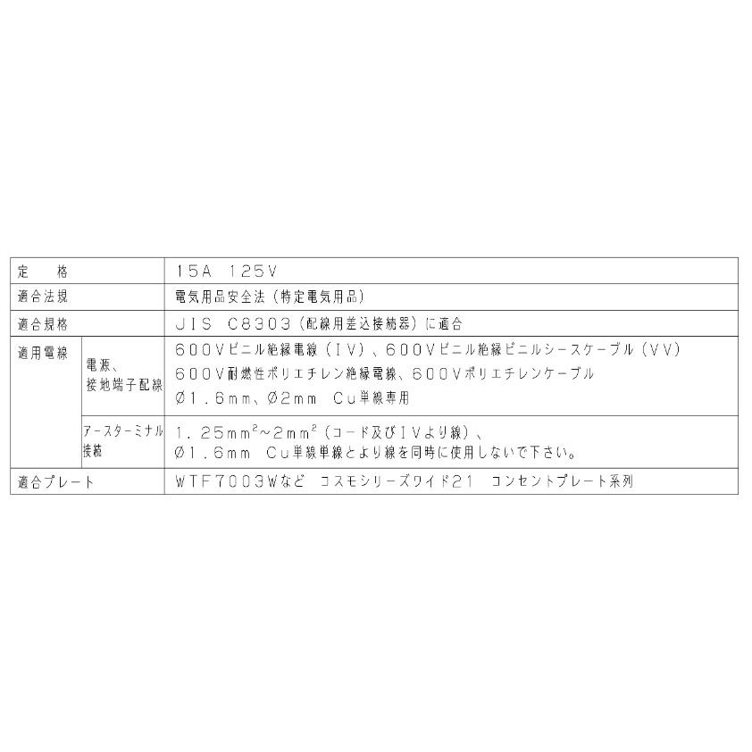 Panasonic（パナソニック） WTF113238W 埋込アースターミナル付接地