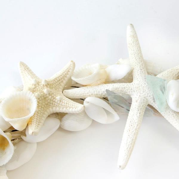 貝殻リース （大）ホワイト　パール 貝殻リース （大）ホワイト パール