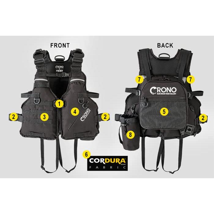 CRONO フィッシングベスト（エギング専用設計） 新品未使用品 CRONO カンジインターナショナル KANJIエギングベスト CEV01BK