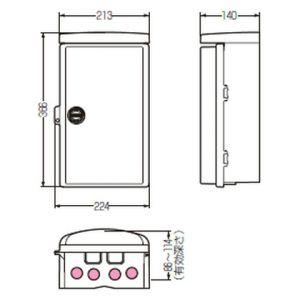 未来工業 情報ウオルボックス 鍵付 タテ型 ミルキーホワイト WBJ-3DKM