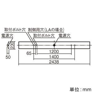 パナソニック 一体型LEDベースライト 110形 直付型 Dスタイル W230 省エネ 13400lm Hf86形定格出力型×2灯器具相当 昼白色 調光 XLX830DHNJLA2の画像