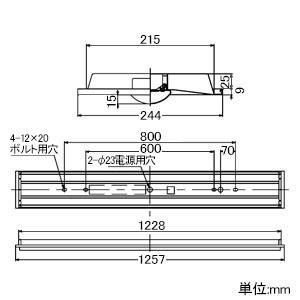 東芝 LEDベースライト TENQOOシリーズ 40タイプ 埋込形 Cチャンネル回避器具 一般 2500lm Hf32形×1灯用定格出力形器具相当 昼光色 LEKR423253D-LS9の画像
