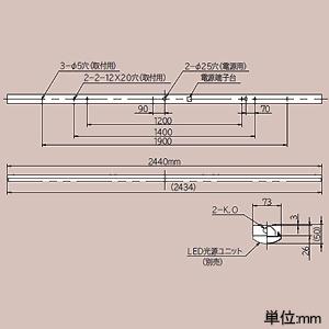 日立 LEDベース器具 一般形 110形 トラフ形 電球色 PC8A+CE810LE-N24A_1