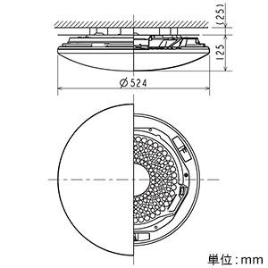 三菱 LED一体型シーリングライト 〜6畳用 調色・調光タイプ 電球色〜昼光色 トリムレス EL-CP3211M1HZの画像