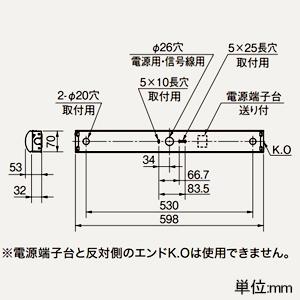 三菱 LEDライトユニット形ベースライト 20形 直付形 トラフタイプ