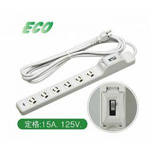 明工社 15A 漏電ブレーカ付OA抜け止め接地タップ 6コ口 EM-CCTF 明工社 15A 漏電ブレーカ付OA抜け止め接地タップ 6コ口 EM-CCTF
