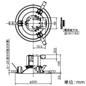 岩崎電気 LEDダウンライト クラス200 固定出力形 埋込穴φ200mm 温白色 電源ユニット内蔵形 EDL20025W/WWSAN9_1