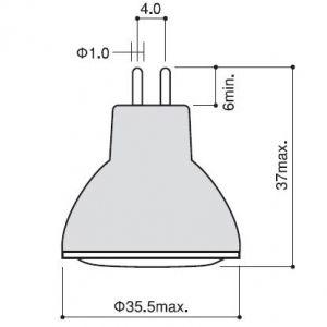 フェニックス ケース販売 10個セット ダイクロイックミラー径35mm ハロゲンランプ 12V 35W 広角 GZ4口金 JR12V35WKW/3GZ4_setの画像