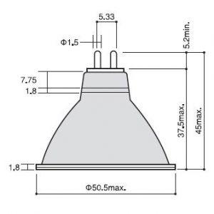 フェニックス ダイクロイックミラー径50mm ハロゲンランプ ダブルUVカット設計 12V 75W形 中角 GU5.3口金 JR12V50WKM/5GUHI｜dendenichiba｜03