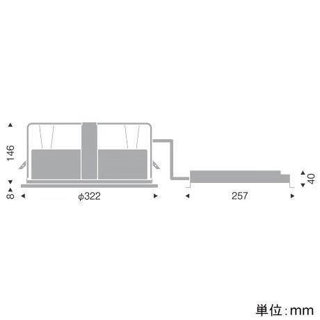 遠藤照明 LEDサークルベースライト 埋込型 300シリーズ 2700lmタイプ FML32W×2相当 調光調色 昼光色〜電球色 EFK1041Wの画像